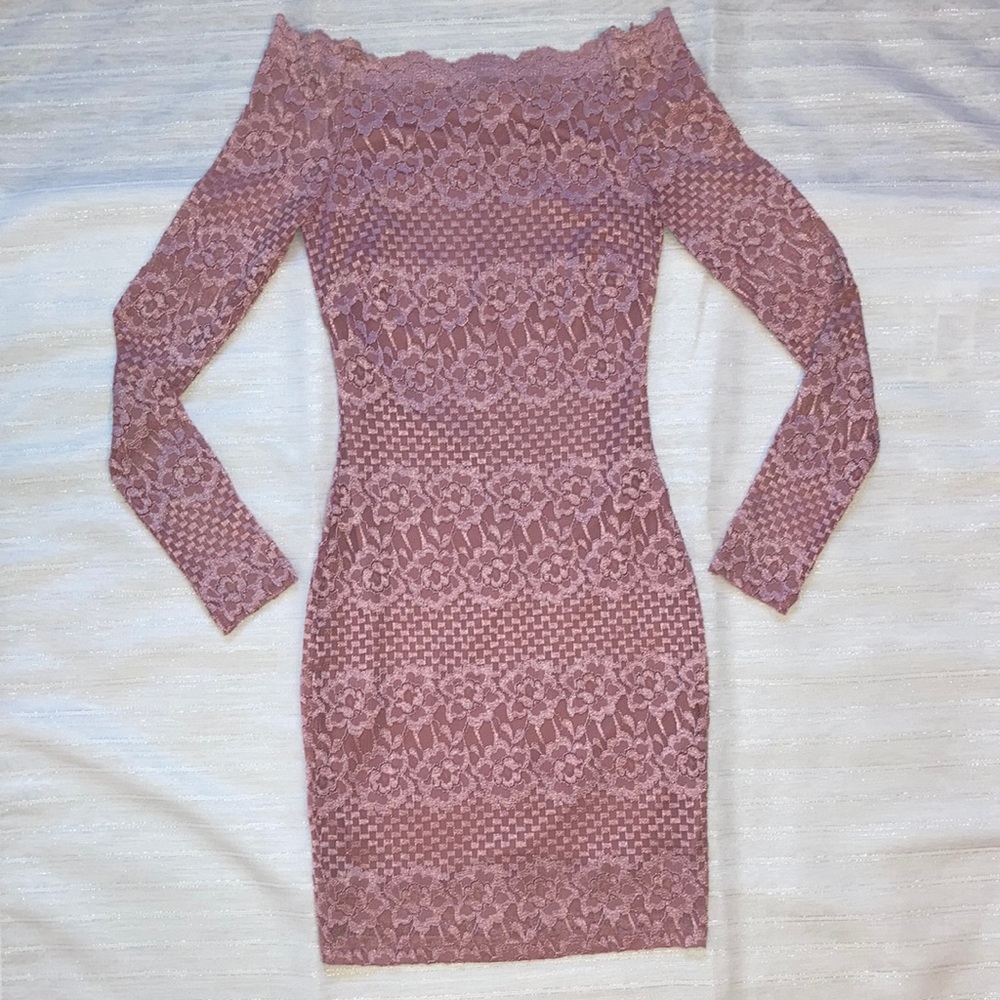Mauve Long Sleeve Dress